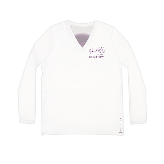 Goddess of the Century Women’s Long Sleeve V-Neck — Emblem Edition